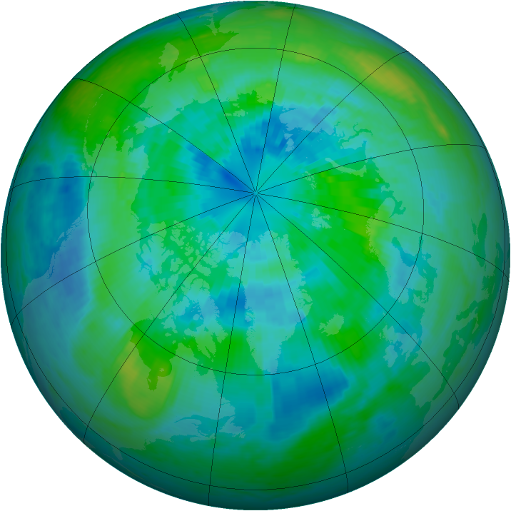 Arctic ozone map for 25 September 2003